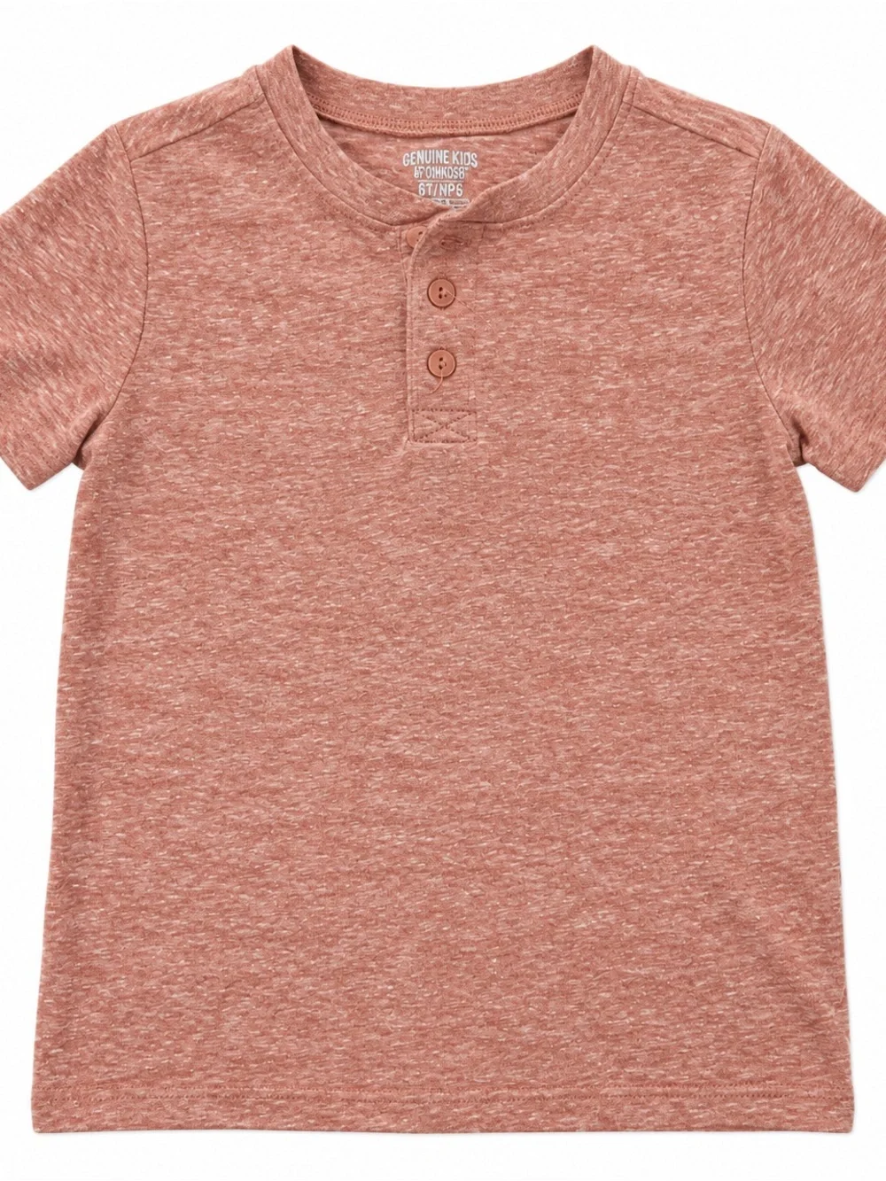 Garanimals Heathered Rust-Blend Short Sleeve Henley Tee